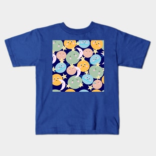 Cute Planets In Space Cartoon Kids T-Shirt
